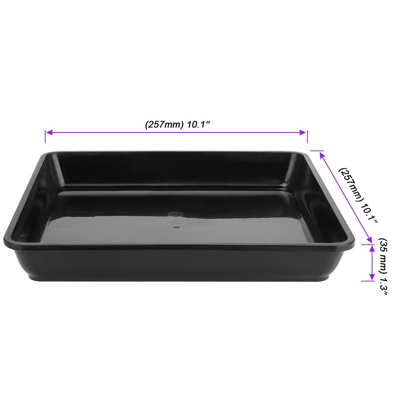 JOIKIT 15 PCS 10 x 10 Inch Square Plant Saucer, Plastic Plant Saucer Drip Tray, Square Flower Pot Tray for Indoors and Outdoor Plant Pots, 1.38 Inch Deep, Black - Image 2